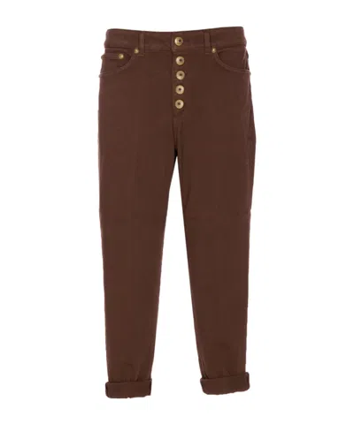 Dondup Trousers With Rolled Cuffs And Pockets In Brown