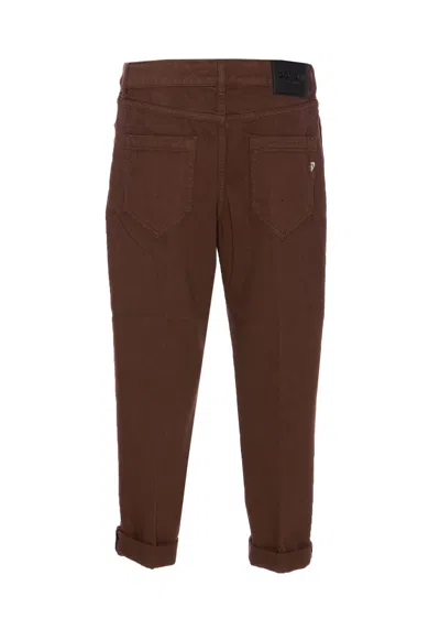 Dondup Trousers With Rolled Cuffs And Pockets In Brown