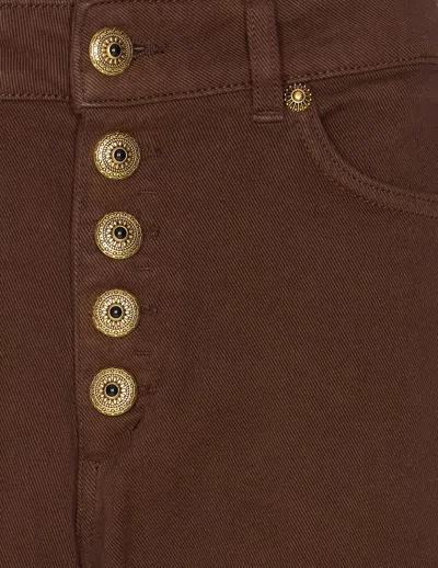 Dondup Trousers With Rolled Cuffs And Pockets In Brown