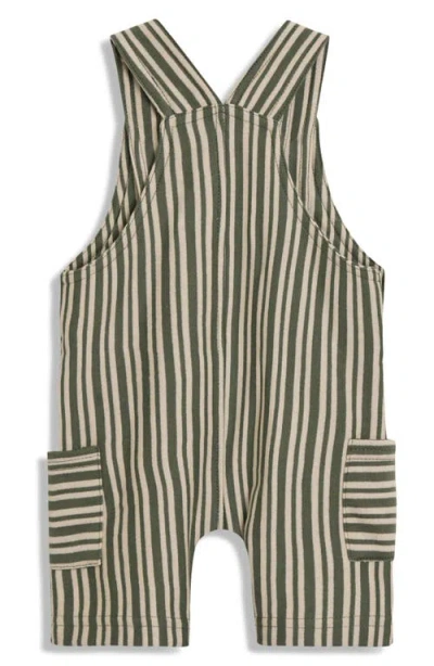 Jojo Maman Bébé Jojo Maman Bebe Stripe Cotton Shirt & Overalls Set In Brown