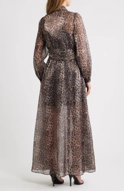 Julia Jordan Women's Belted Long-sleeve Shirtdress In Brown