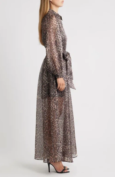 Julia Jordan Women's Belted Long-sleeve Shirtdress In Brown