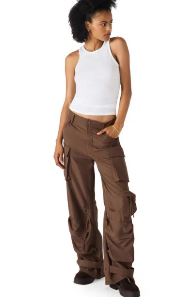 Steve Madden Duo Cargo Pants In Brown