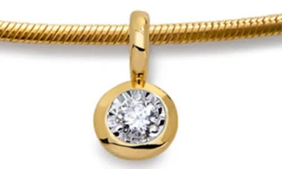 Monica Vinader Solitaire Lab Grown Diamond Pendant Snake Chain Necklace In Gold