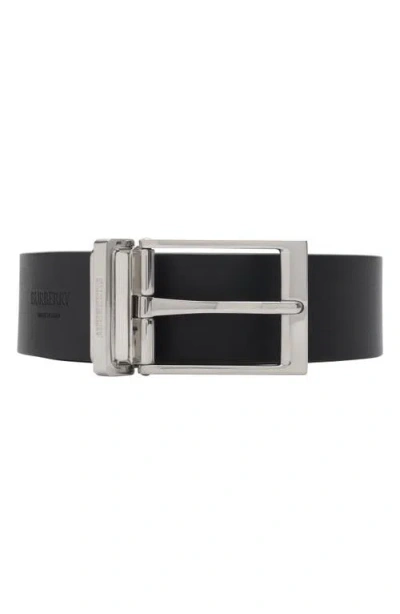 Burberry Reversible Check-pattern Belt In Black