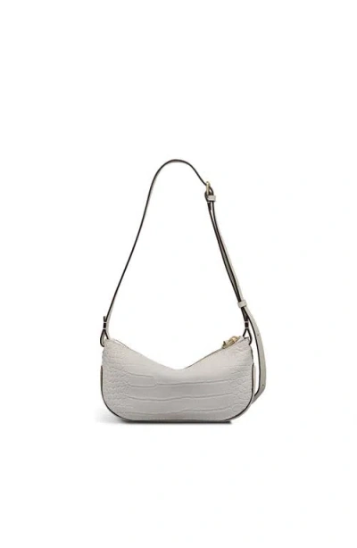 Radley London The Iris Small Zip Top Croc-embossed Leather Crossbody In White