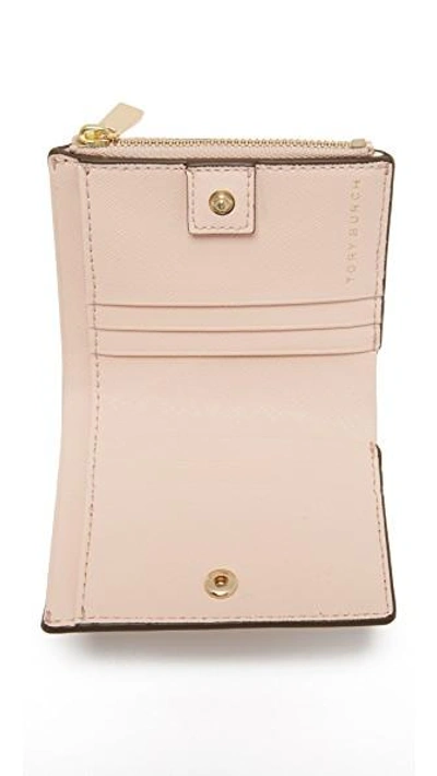 Shop Tory Burch Robinson Mini Wallet In Pale Apricot