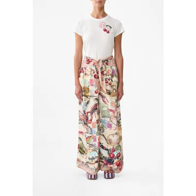 Camilla Relaxed Pant With Tie Front Notes From The Road In Multi