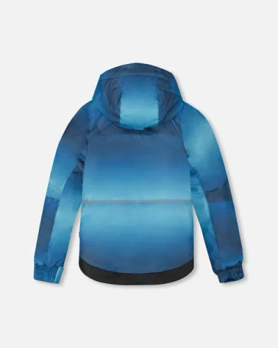 Deux Par Deux Boy Two-piece Play Snowsuit With Jacket And Solid Pant In Blue