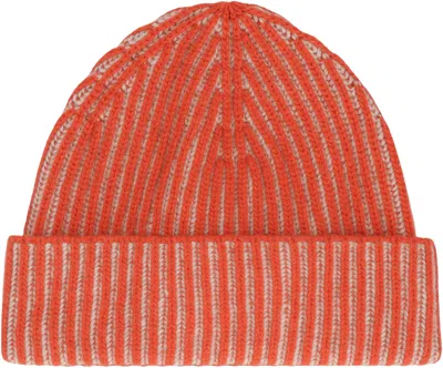 Moorer Davis Knitted Beanie In Orange