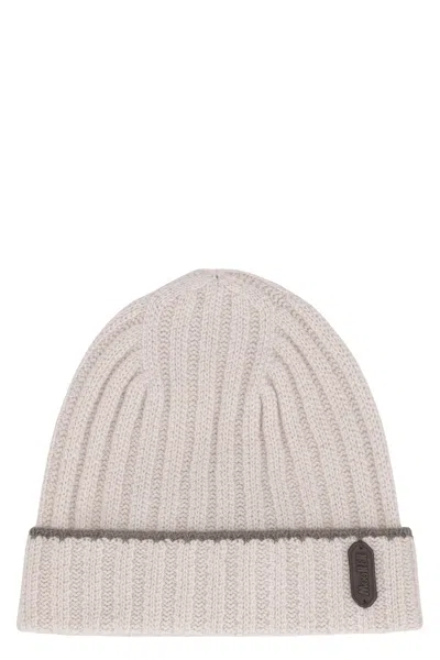 Moorer Asher Knitted Beanie In White