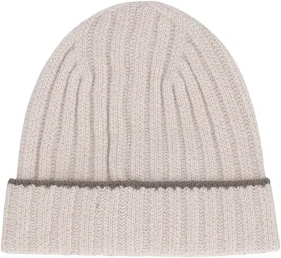 Moorer Asher Knitted Beanie In White