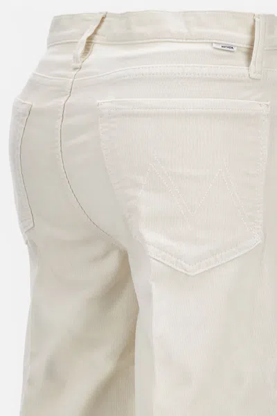 Mother Wide Leg Five Pocket Trousers In White