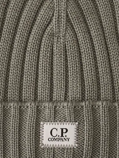 C.p. Company C.p.company Ribbed Wool Beanie Hat In Green