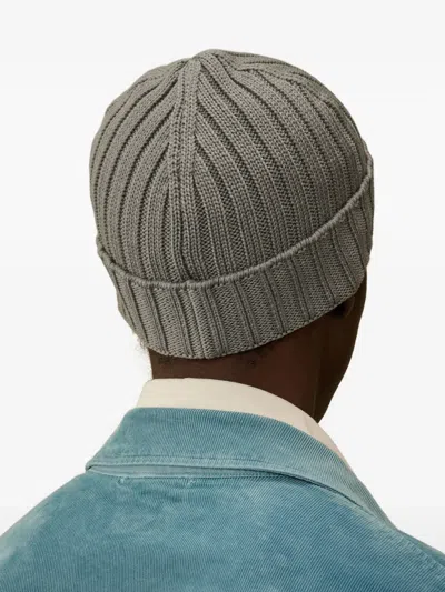 C.p. Company C.p.company Ribbed Wool Beanie Hat In Green