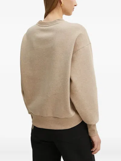 Hugo Boss Loose-fit Sweatshirt With Draped Funnel Neck In Neutral