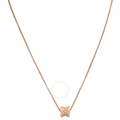 Bvlgari B.zero1 18k Pink Gold Diamond Necklace In Gold