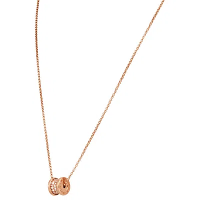 Bvlgari B.zero1 18k Pink Gold Diamond Necklace In Gold