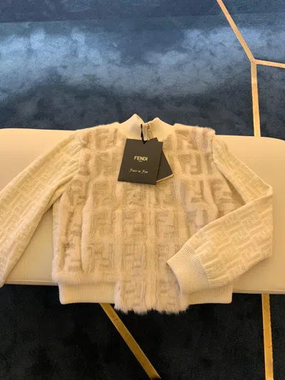 Fendi White Mink Bomber In Black
