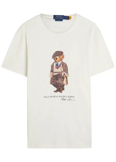 Polo Ralph Lauren White Polo Bear T-shirt Custom Slim-fit In White