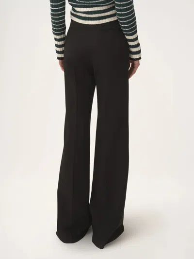 Chloé Women Black Pants With High Waist And Wide Leg In Viscose Blend Stretch Woman