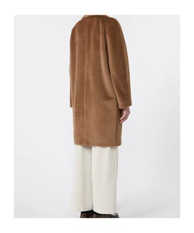 Max Mara Wool And Alpaca Midi Coat In Brown
