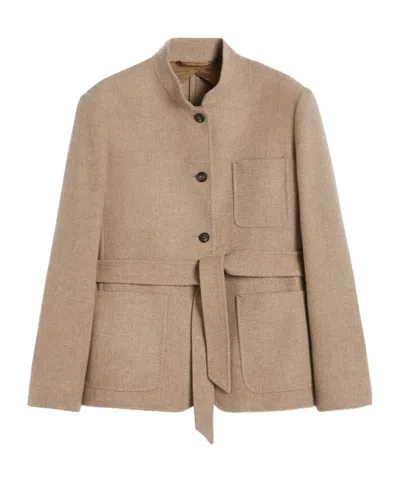 Max Mara Cashmere Jacket With Belt In Black