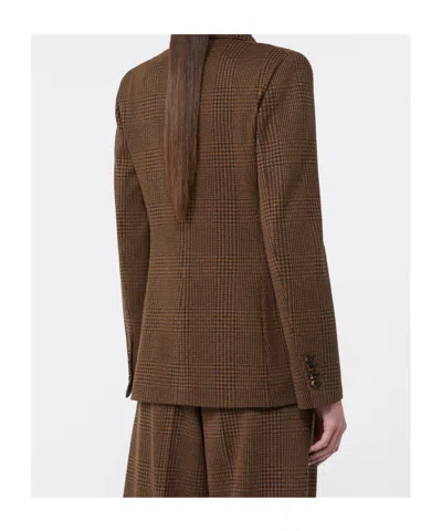 Max Mara Zulma Houndstooth Check Double Breasted Jacket In Black