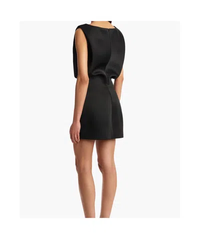 Khaite Toma Sculpted Satin-crepe Mini Dress In Black
