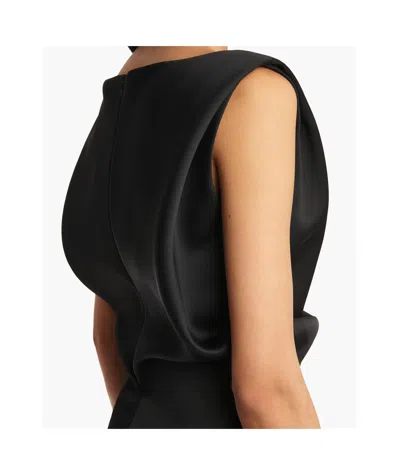 Khaite Toma Sculpted Satin-crepe Mini Dress In Black