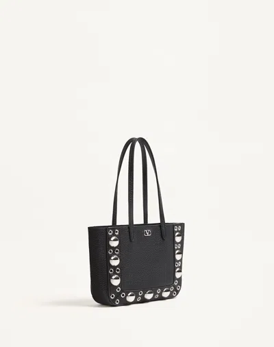 Valentino Nellcote Mini Shopping Tote Bag In Leather In Black