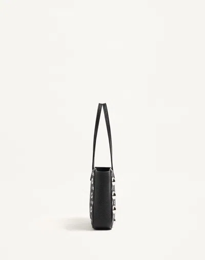 Valentino Nellcote Mini Shopping Tote Bag In Leather In Black