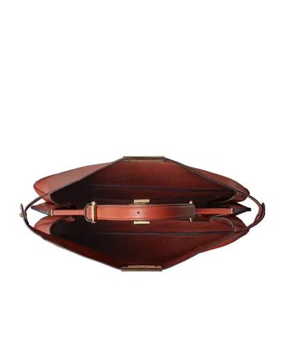 Fendi Sienna Brown Leather Bag In Brown