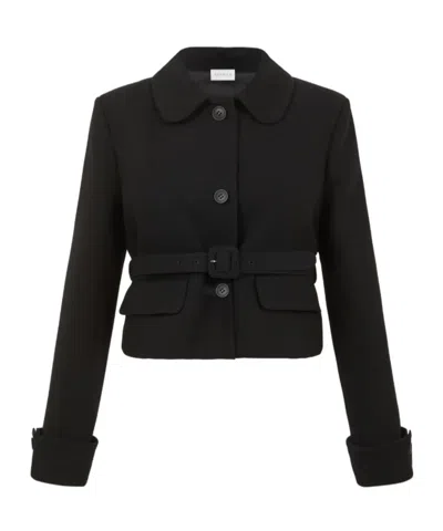 P.a.r.o.s.h Peter Pan-collar Button-up Jacket In Black