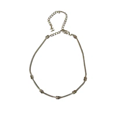 Pre-owned Chanel Five Metal Cc Choker Necklace Gold