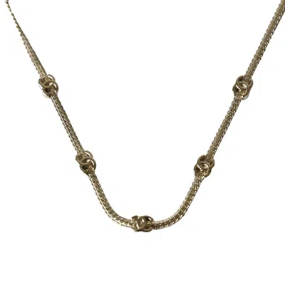 Pre-owned Chanel Five Metal Cc Choker Necklace Gold