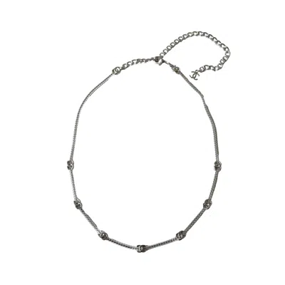 Pre-owned Chanel Seven Metal Cc Choker Necklace Silver