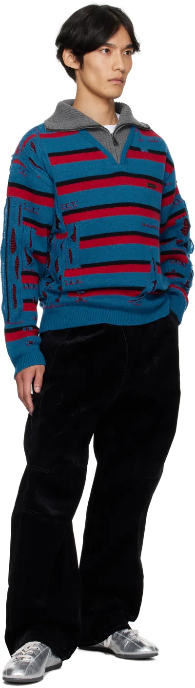 Andersson Bell Black Crossover Carpenter Wide Leg Jeans In Black