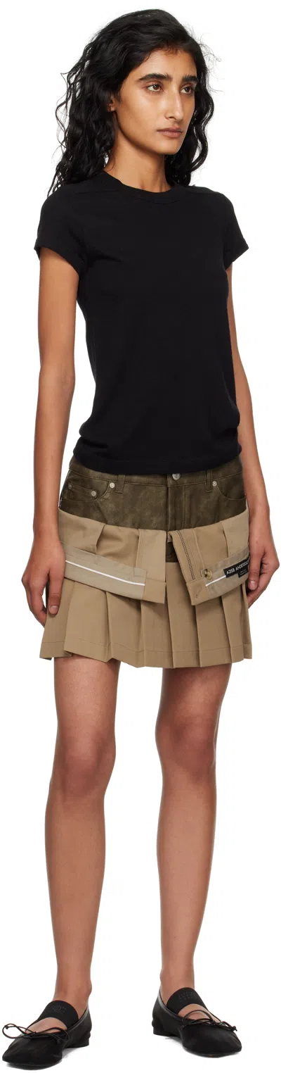 Andersson Bell Beige Inside Out Pleats Miniskirt In Brown