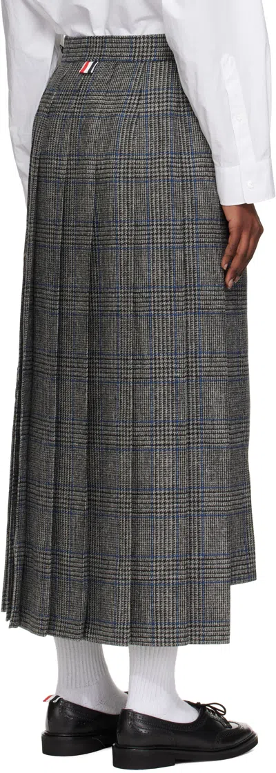 Thom Browne Gray Classic Pleated Maxi Skirt In Gray