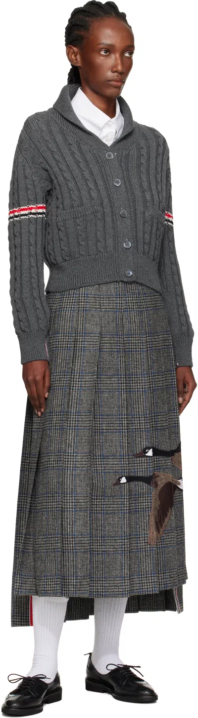 Thom Browne Gray Classic Pleated Maxi Skirt In Gray