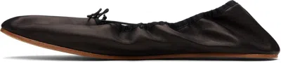 The Row 10mm Hereditas Leather Ballerina Flats In Black
