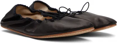 The Row 10mm Hereditas Leather Ballerina Flats In Black