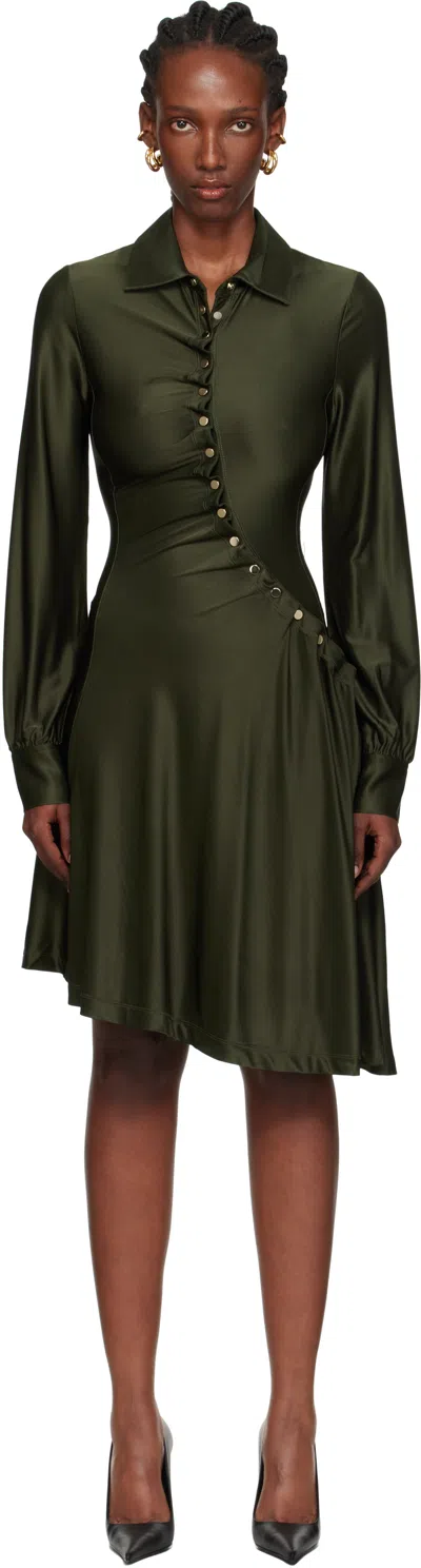 Rabanne Draped Jersey Mini Dress In Green