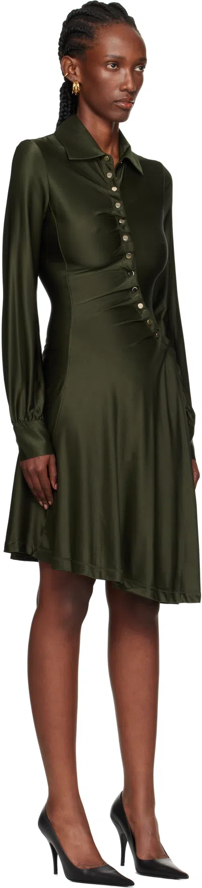 Rabanne Draped Jersey Mini Dress In Green