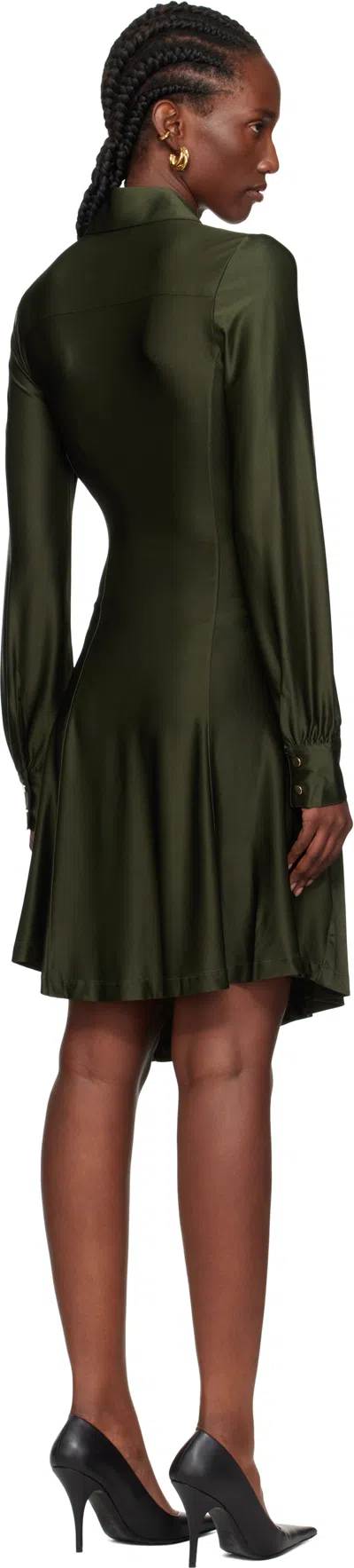 Rabanne Draped Jersey Mini Dress In Green