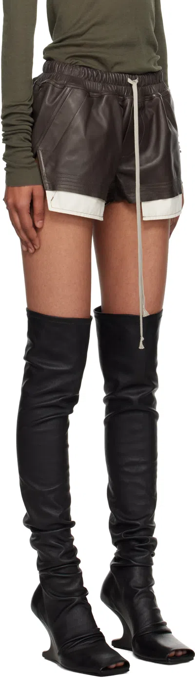 Rick Owens Stylish Boxers With Drawstring And Pockets In Brown