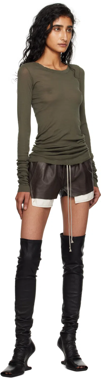 Rick Owens Stylish Boxers With Drawstring And Pockets In Brown