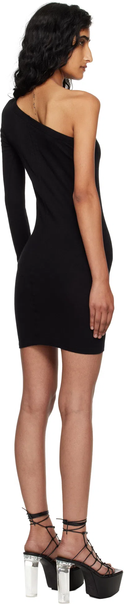 Rick Owens Black Concordians Ziggy Minidress In Black