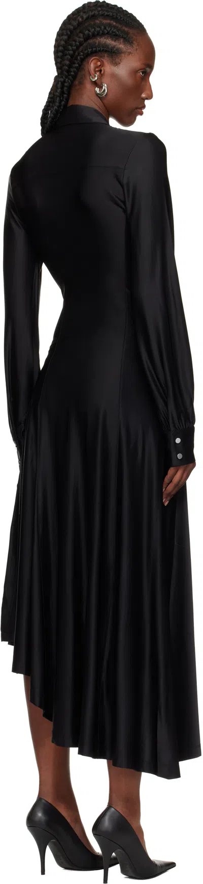 Rabanne Stretch Viscose Draped Midi Dress In Black
